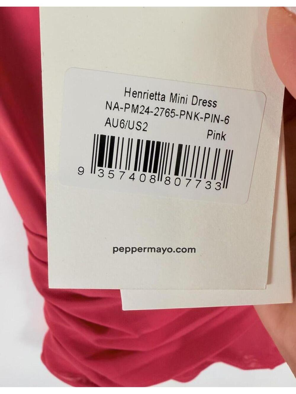 Peppermayo Henrietta Mini Dress Pink Halter Gold Hardware Ruched Bodycon Size 2 - Picture 7 of 8